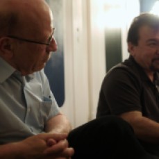 Lucien Leitess und Bachtyar Ali im Gespräch im "Cafe Beirut" in Ulm; 21. 7. 2016. Foto: K. Häckert, Ulm
